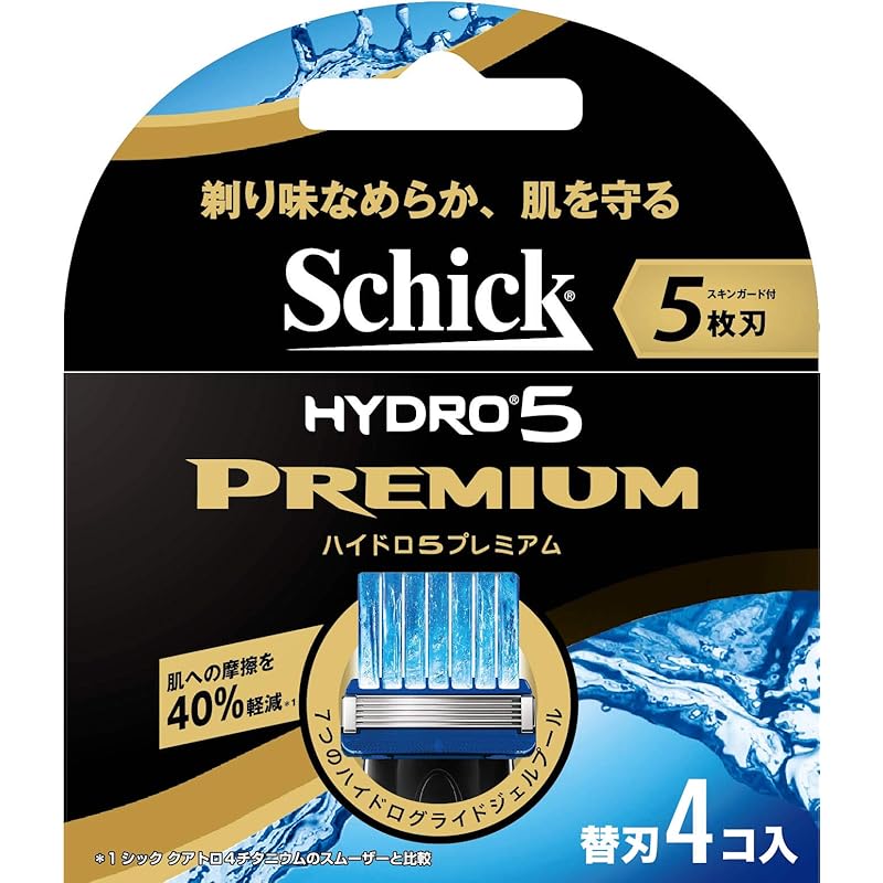 【即納】シック Schick 5枚刃 ハイドロ5 プレミアム 替刃 4コ入 男性カミソリ