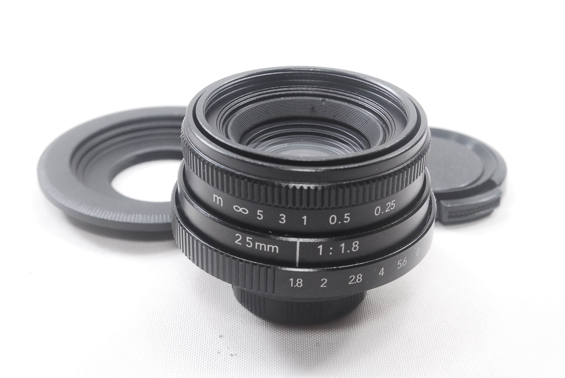 25mm F1.8 BK ブラック Cマウント Fujian CCTV マイクロ4/3 m4/3 パナソニック オリンパス 単焦点レンズ マウントアダプター