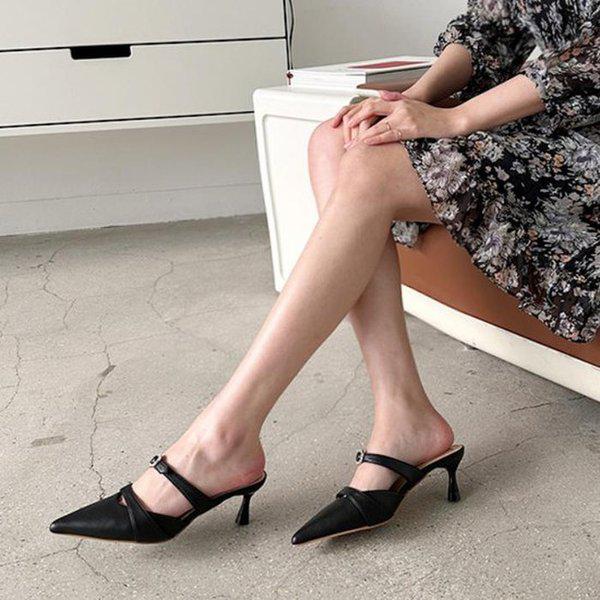 女性用 厚底ミュール ブロファーヒール MT17