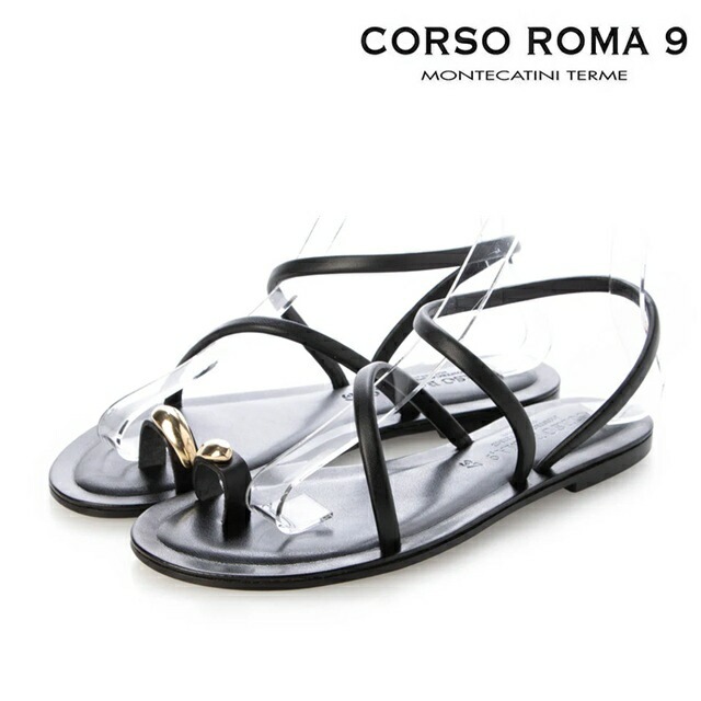 CORSO ROMA 9 コルソローマ ノーヴェ レザーサンダル 正規輸入品 レディース イタリア製 ハンドメイド 25SS 春夏 404-A フラットトングサンダル メタルパーツ