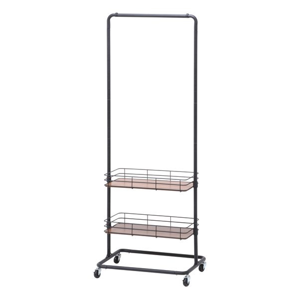 ハンガーラック 棚付き 幅60cm ブラック LX-0355