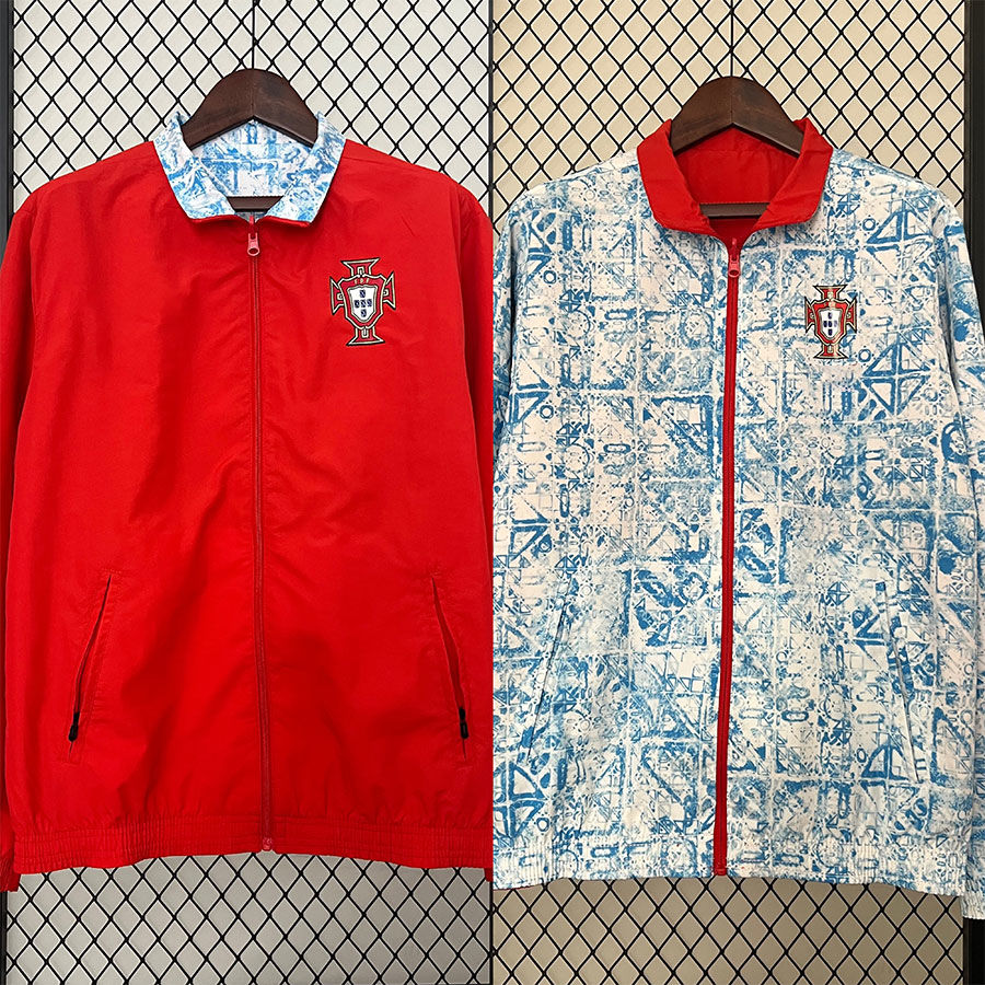 2425ポルトガル語のトレーニングスーツ外観服のジャージ男子長袖ウィンドブレイカーサッカーユニフォーム秋と冬のスポーツウェア