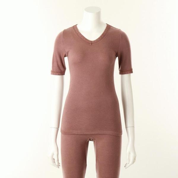 素材保温肌着 女性 3分袖トップス VLG5068ASG