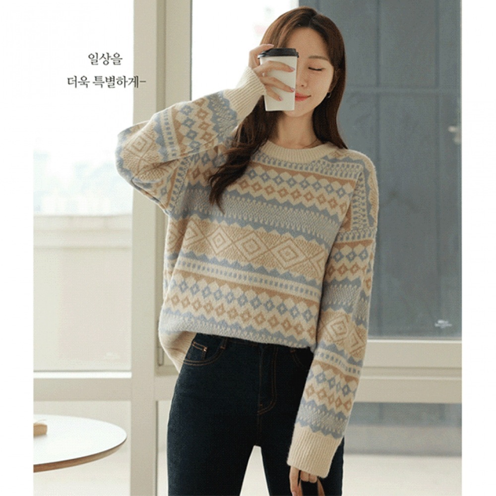 クリック＆ファニーミックスノルディックニット