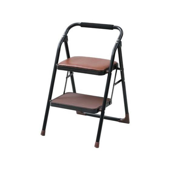 チェア踏み台 折りたたみ 2段 ブラウン 山善 WCS-2R(DBR)