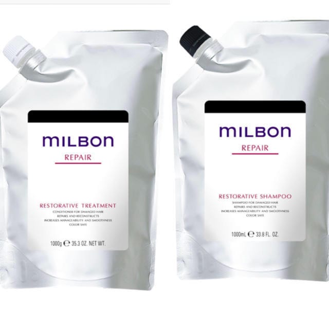 【メガ割り限定】グローバル ミルボン リストラティブ [ REPAIR / リペア ] シャンプー 1000ml レフィル +トリートメント 1000g レフィル