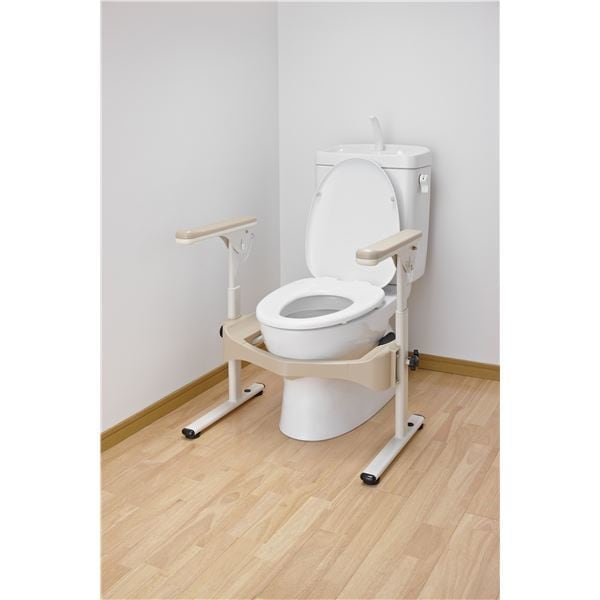 アロン化成 トイレ用手すり 洋式トイレフレームSハネアゲR-2（2）プラスチック製ヒジ掛 533-086