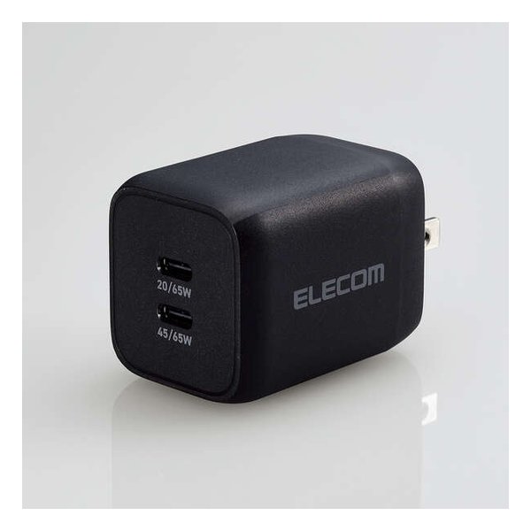 キューブAC充電器 65Ｗ USB-C2ポート ブラック MPA-ACCP4365BK