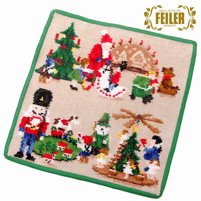 ●未使用・お箱入り！FEILER(フェイラー)タオルハンカチ・2枚セット・兵隊さん・わんちゃん・約25cm×25cm