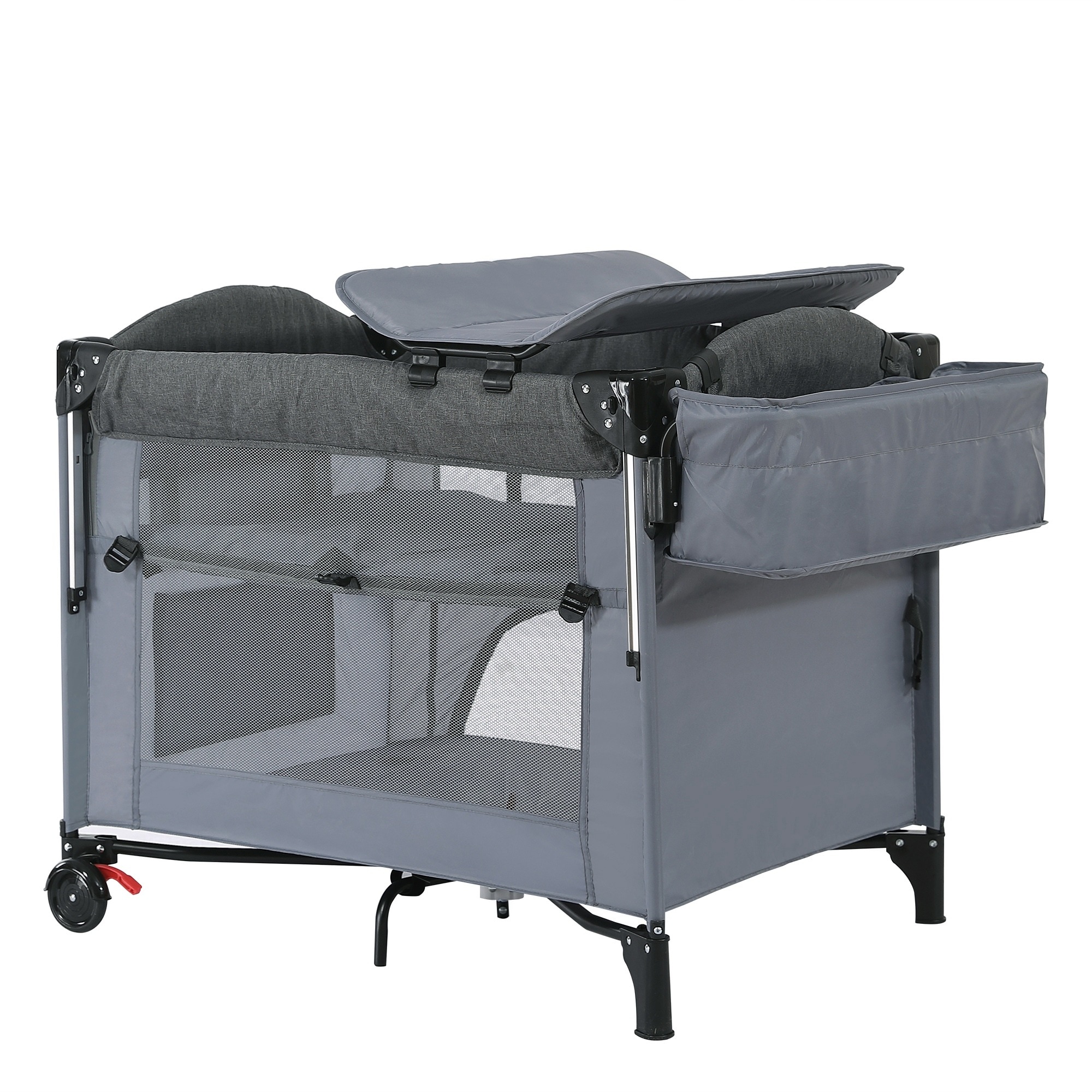 【国内発送】67ベビーサークル 折りたたみ プレイヤード サイド高さ調整可能 マット付 収納バッグ付 マット付 キャスター付き 多機能 軽量 出産祝い