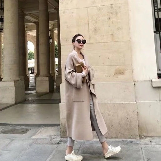 コート ロング カーディガン レディース ゆったり ガウン ポケット 襟付き ベージュ 体型カバー ドロップショルダー クール きれいめ エレガント シンプル ワイド上品 お洒落 お出かけ S M L