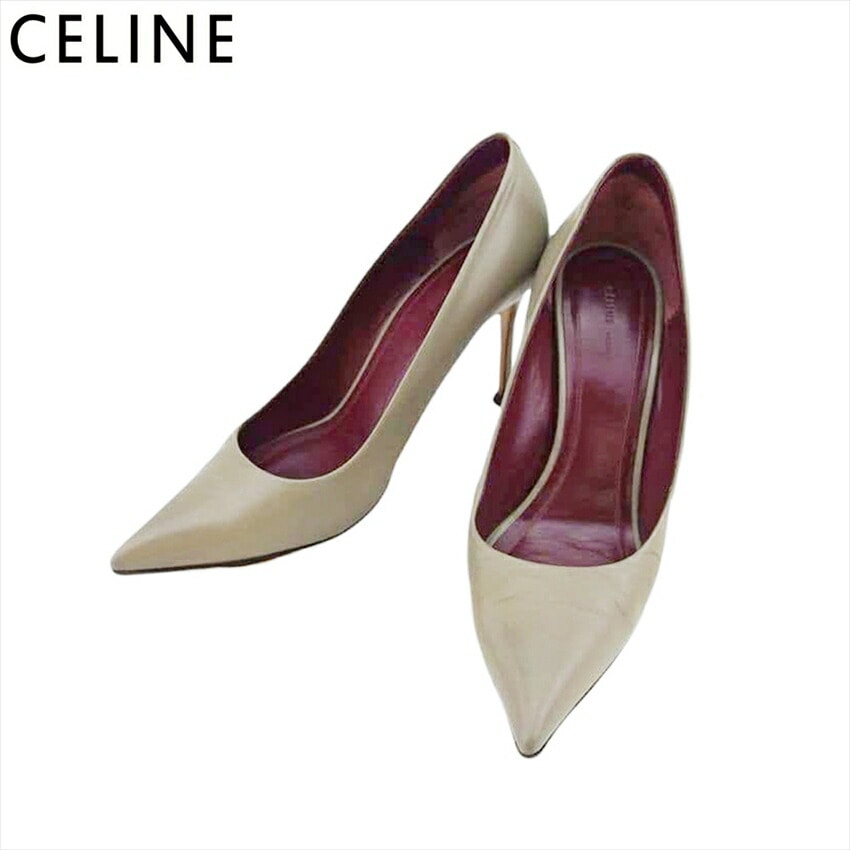 セリーヌ パンプス シューズ 靴 レディース 37 ハイヒール ピンヒール ポインテッドトゥ CELINE 中古