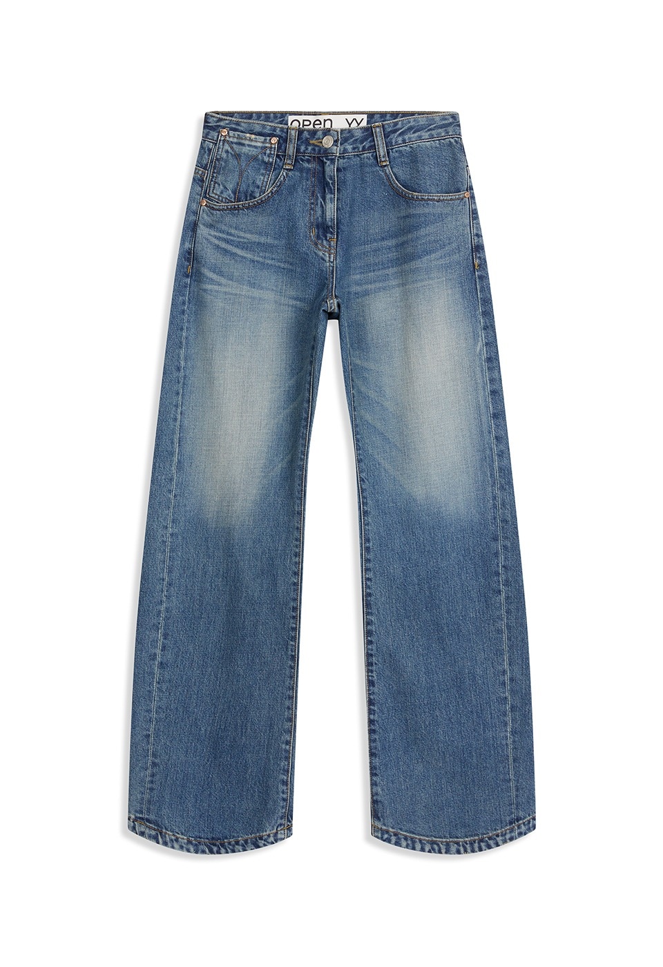 【OPEN Yy】 CURVED JEANS : DARK BLUE