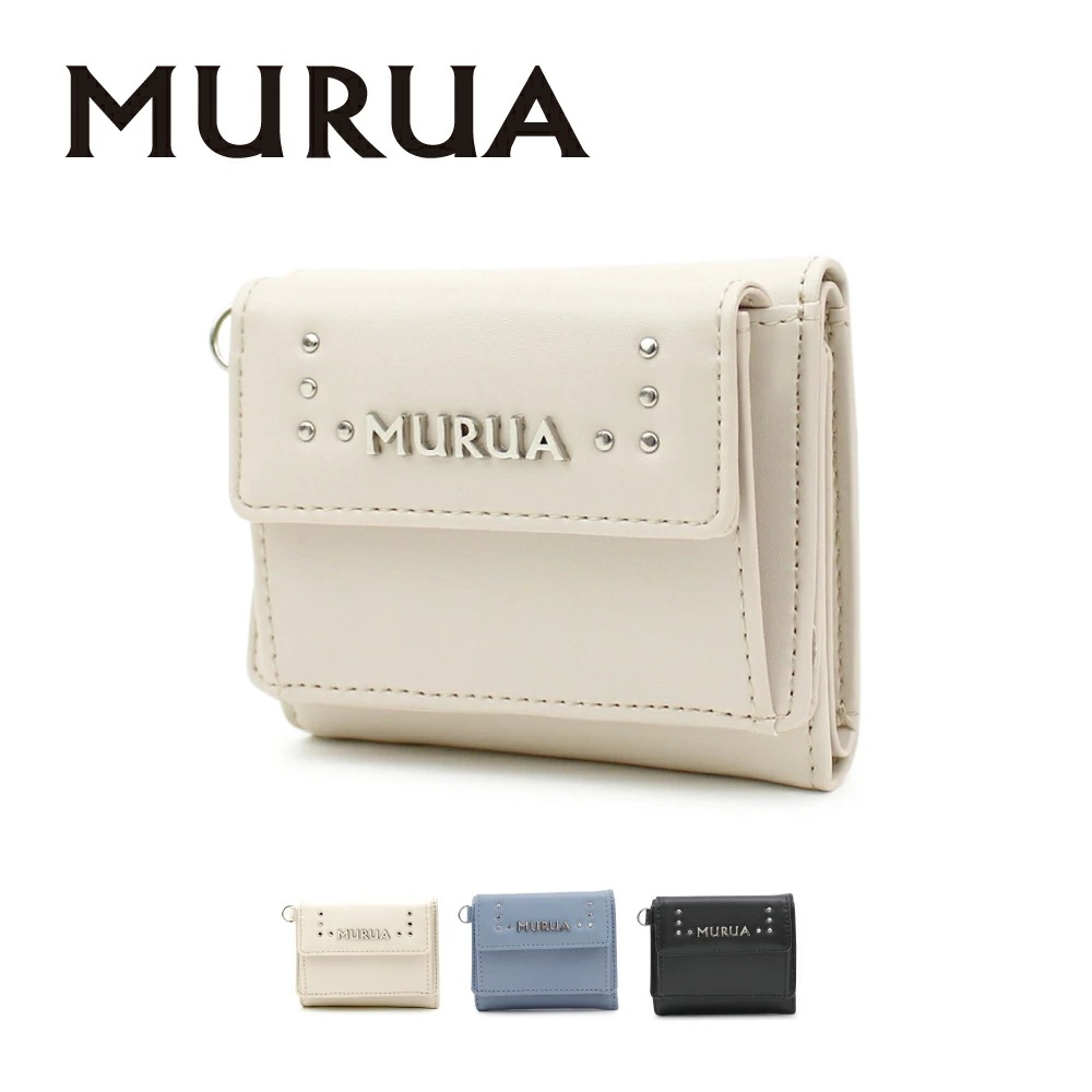 【SALEセール】MURUA ミニ財布 三つ折り財布 MR-W973 スタッズ
