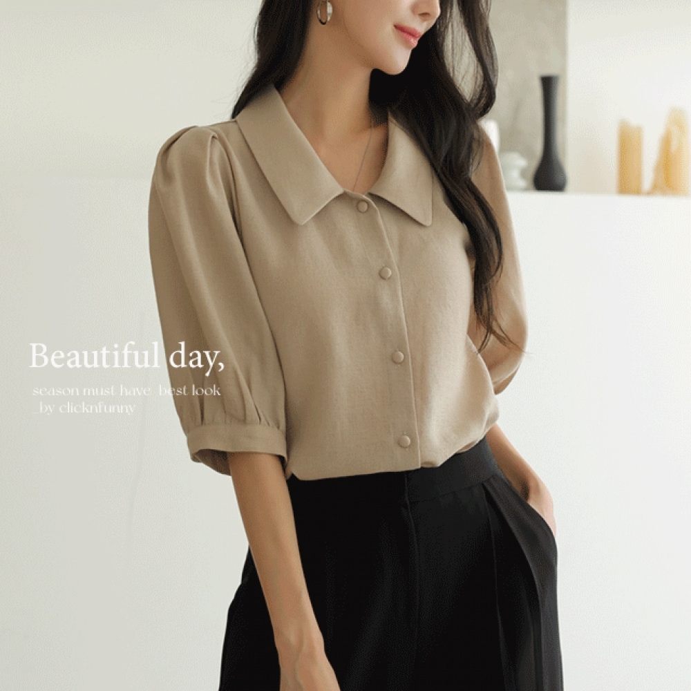 クリック＆ファニーサロエルパフブラウス [FREELサイズ]