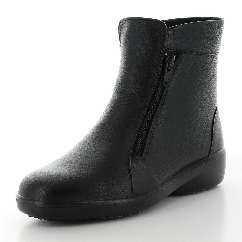 ムーンスター スポルス レディース コンフォート ブーツ SP7565NSR ブラック moonstar 幅広 4E 防滑底 撥水加工 ファスナー付 おしゃれ