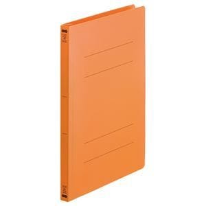 （まとめ） TANOSEE フラットファイル（再生PP） A4タテ 150枚収容 背幅18mm オレンジ 1パック（5冊） 5セット