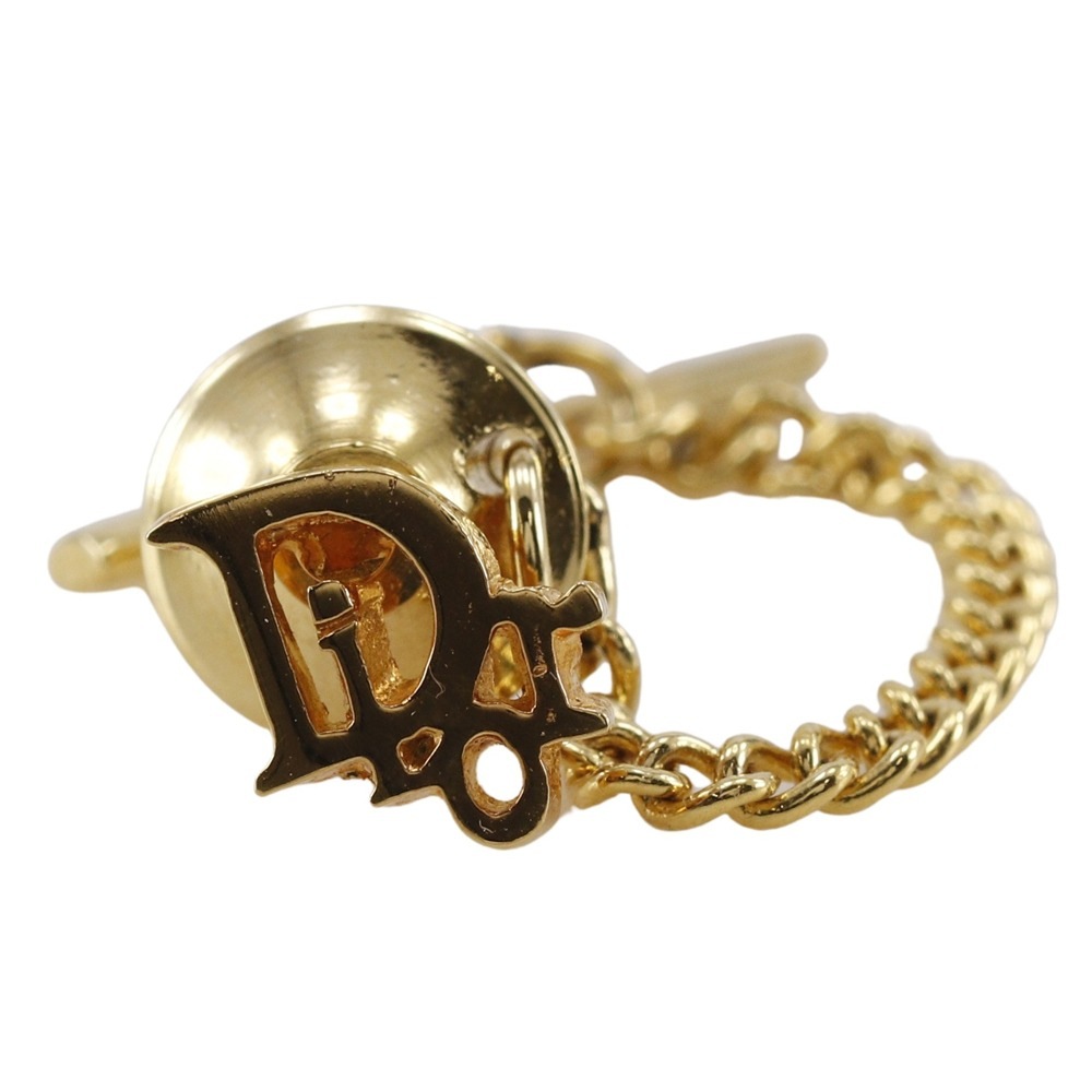 タイタック ロゴ ピンブローチ タイピン 金メッキ メンズ 中古品 A-ランク