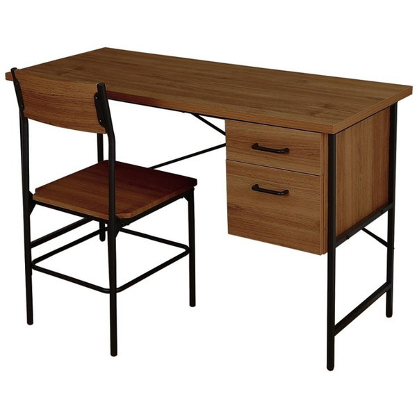 ホームテイスト DWV-120S ヴィンテージ風引き出し付きデスク&チェアセット Dove-ダブ- WAL ウォールナット メーカー直送