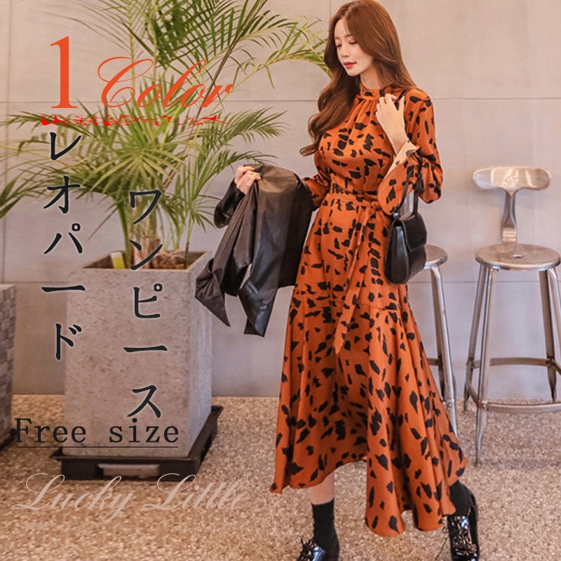 韓国ファッションレオパードワンピース31
