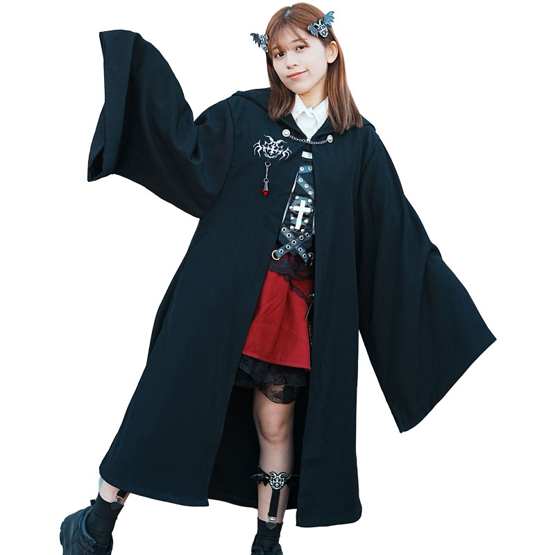 Vampire ローブ コート フード 原宿 原宿系 ファッション 吸血鬼 ヴァンパイア 制服 ダーク パンク jr-532-126 ブラック