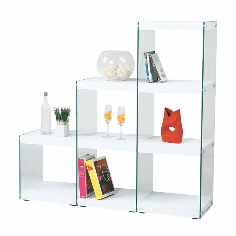 ステアラック 3段 HAB-702WH 【 魅せる収納 リビング家具 多目的ラック 収納棚 収納家具 見せる収納 本棚 オープンシェルフ 収納ラック フリーラック オープンラック おしゃれ インテリア