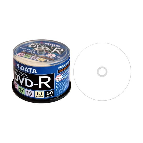 （まとめ） RiDATA データ用DVD-R4.7GB 1-16倍速 ホワイトワイドプリンタブル スピンドルケース D-R16X47G.PW50SP B1パック（50枚） 10セット
