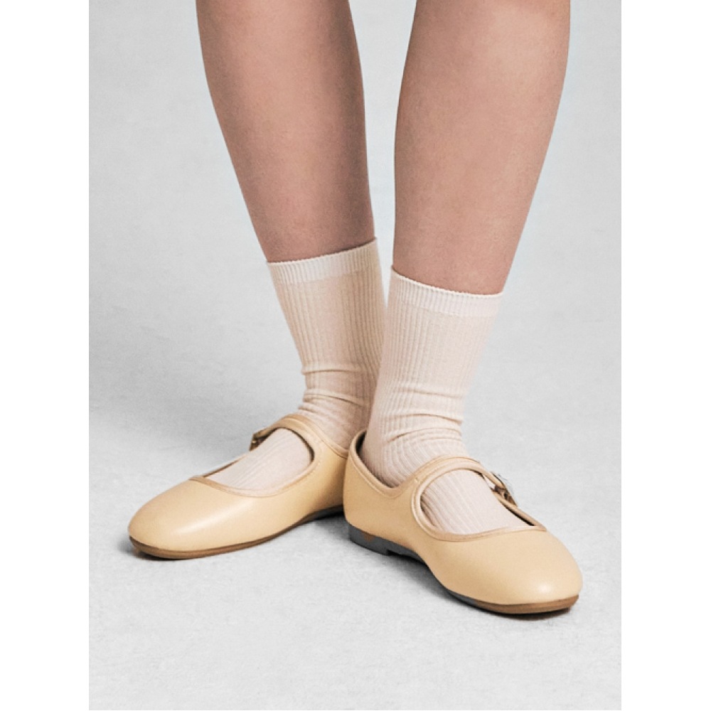 SHOOPEN ニュースウィートボタン メリージェーン フラットシューズ 1.0 HPWWFFA204