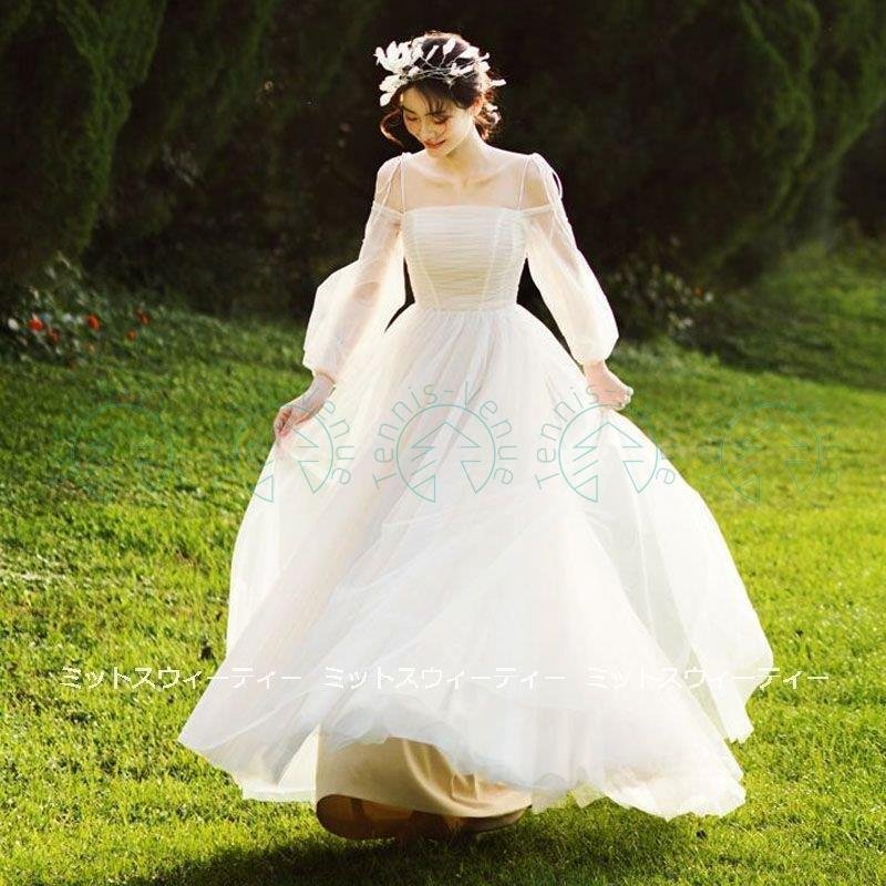 ウェディングドレス ウエディングドレス ロングドレス 結婚式 二次会 花嫁 前撮りドレス チュール
