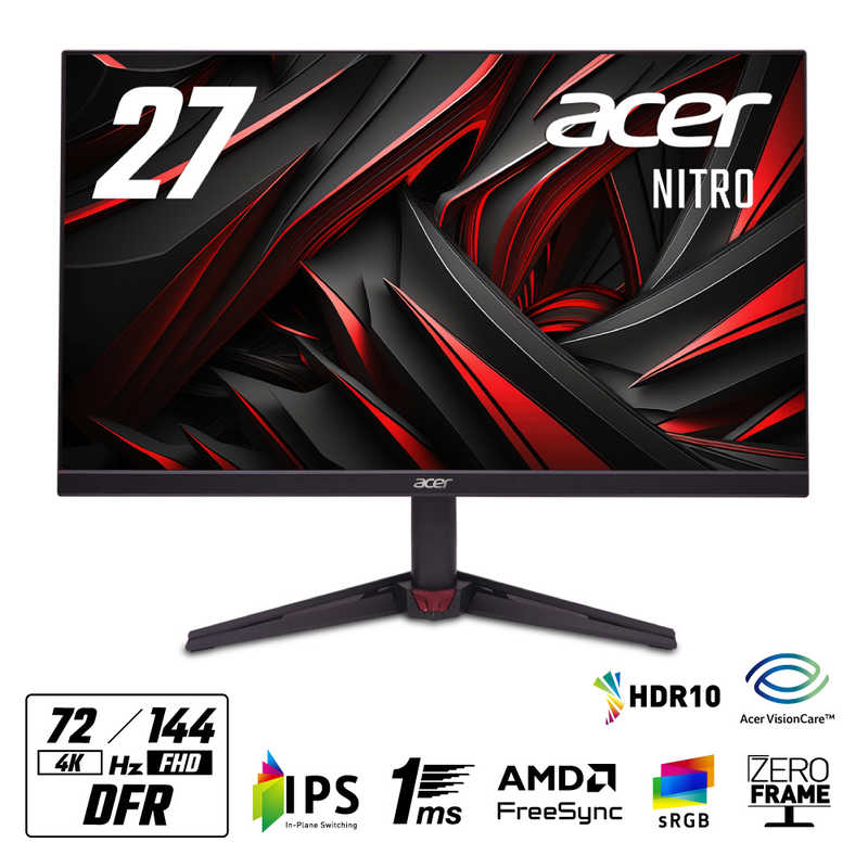 ACER エイサー　ゲーミング液晶ディスプレイ VG270KL1bmiipx NITRO [ 27型 / 4K(3840×2160) / ワイド / 144Hz ]