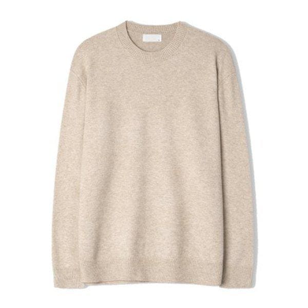 メンズ ロイ ベーシック モーダル ラウンド ニットTシャツ SG-KN-Q027-オートミール