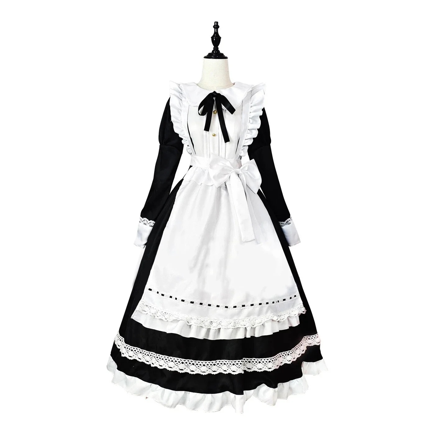 早い者勝ち メイド ロングスカート 長袖 メイド服 疑似マザー ハウスキーパー コスプレ 制服仕事通勤L女性オフィスカジュアル結婚式代30代40代