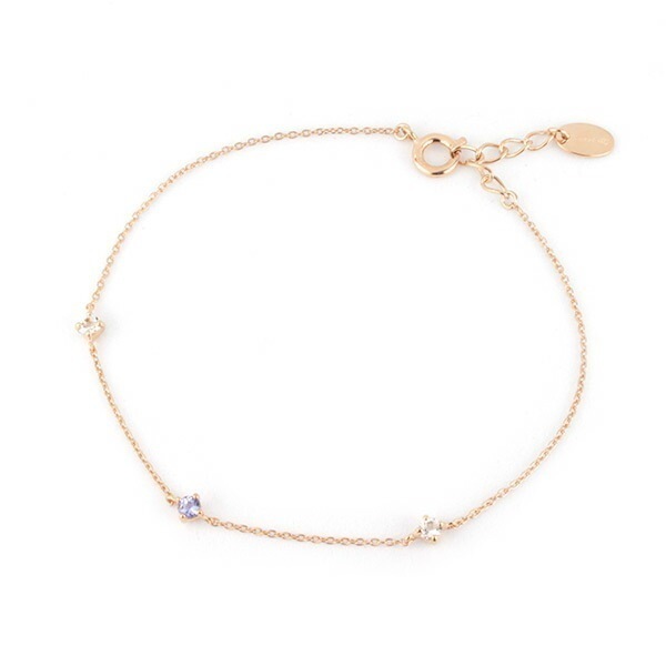 リボン済＆紙袋 ブレスレット レディース 12月 誕生石 誕生日 3石モチーフ ジュエリー アクセサリー ギフト プレゼント タンザナイト トパーズ シルバー 祝い