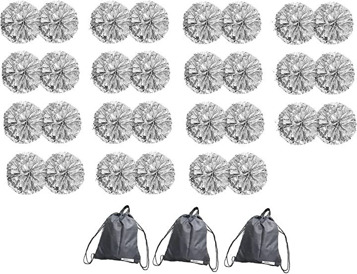 SWAANBELLE ポンポン チア ダンス チアリーダー キッズ 運動会 応援セット( シルバー30個)