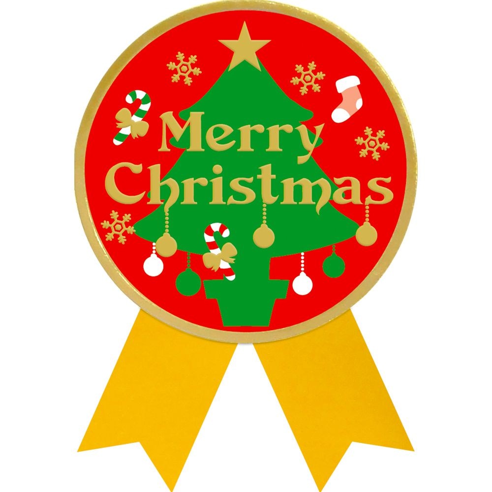 （まとめ買い）ササガワ ギフトシール メリークリスマス 直径59mm 50片入 22-4046 [x3]