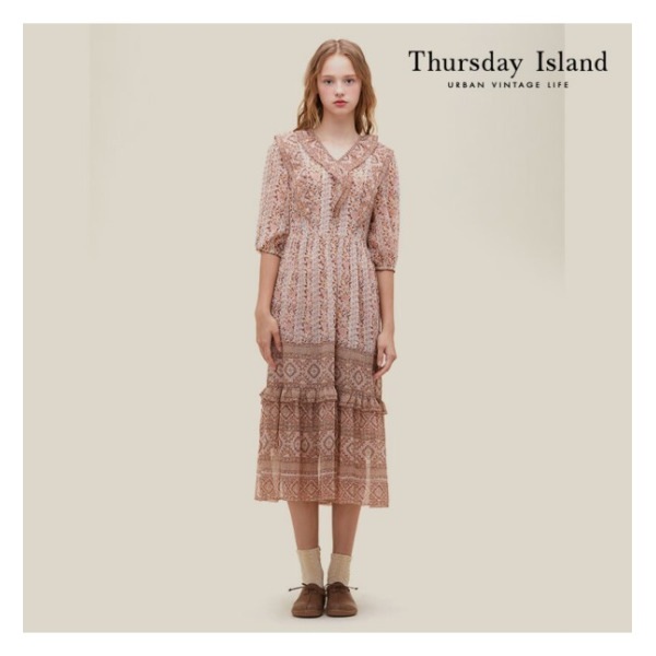 Thursday Island フリル ボーダー ワンピース(T226MOP133W)