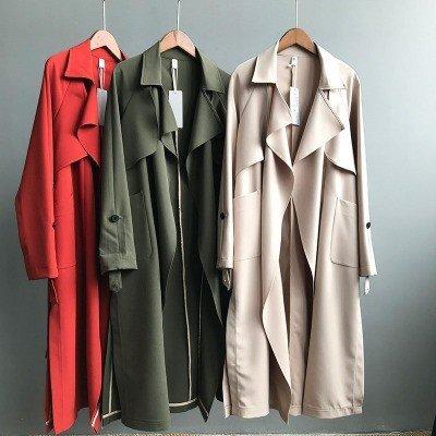 コート レディース ロング丈 トレンチコート 通勤コート 薄手 無地 おしゃれ カジュアル アウター 防風 韓国風 ベージュ
