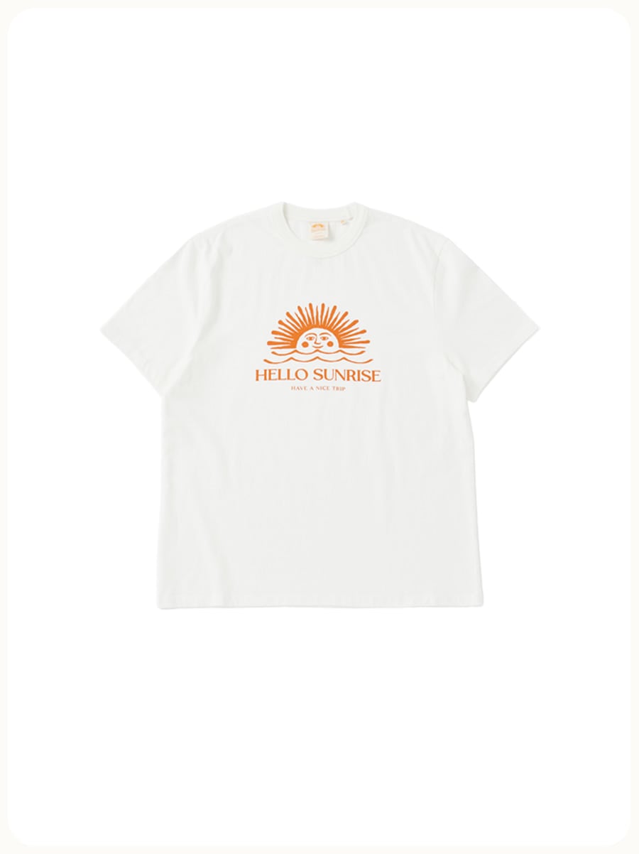 HELLO SUNRISE Original Logo Tee Marshmallow White