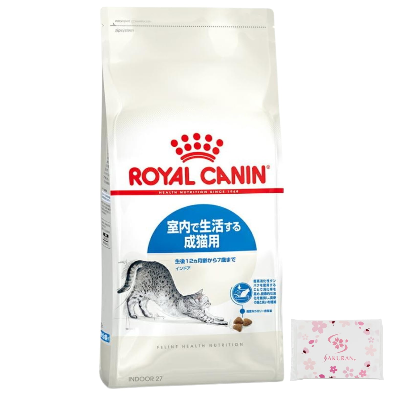 ロイヤルカナン FHN インドア 成猫用 2kg 室内で生活する猫専用フード キャットフード ドライ + SAKURANポケットティッシュ