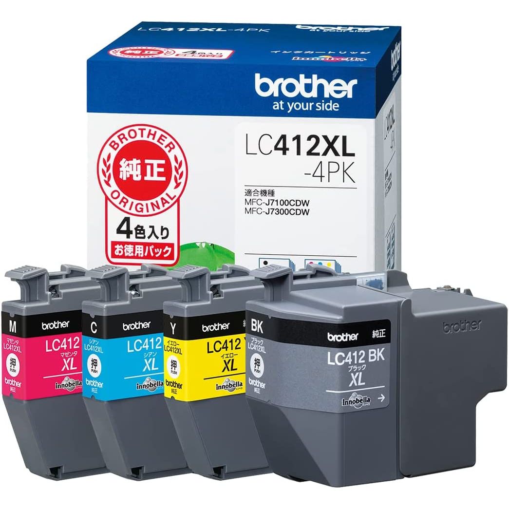 純正 大容量 インクカートリッジ お徳用4色パック LC412XL-4PK