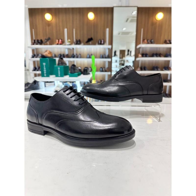 [ヨジュ店] [] 男性 天然牛革 ウイングチップ オックスフォード ビジネスシューズ(2color)722331352 ブラック