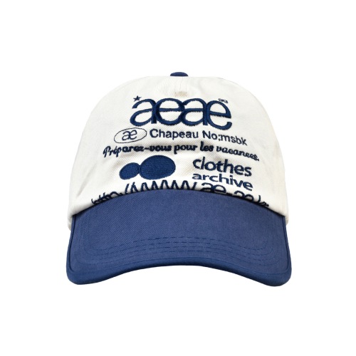 【AEAE】 WEB LOGO TWO TONE BALL CAP - [WHITE/BLUE] キャップ 正規品