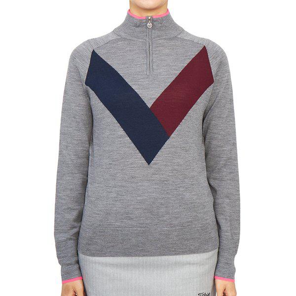 [釜山店] ゴルフウェア 女性 ハーフジップ ニット G4LF22S06A HGR