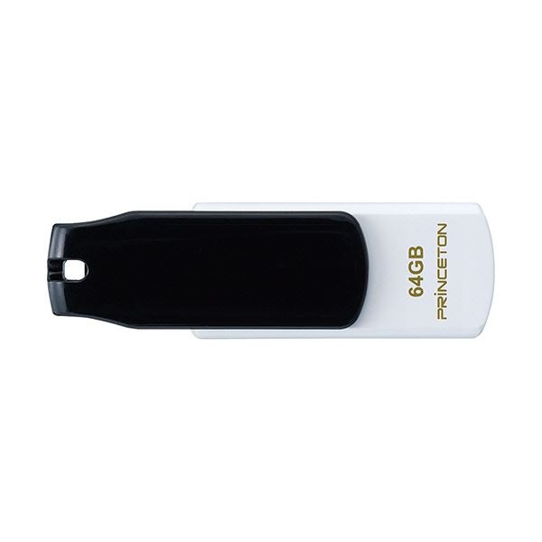 （まとめ）プリンストン USBフラッシュメモリーストラップ付き 64GB ブラック/ホワイト PFU-T3KT/64GBKA 1個[x3セット]