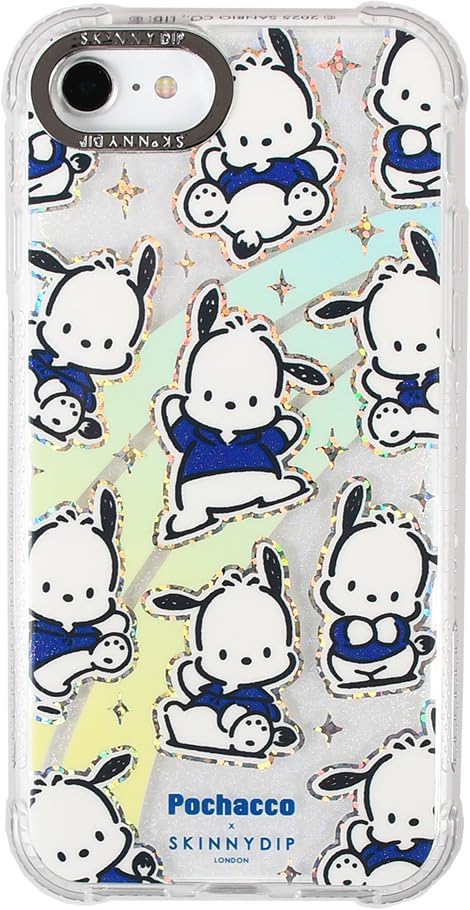 SKINNYDIP スキニーディップ スマホケース iPhone用 ケース ポチャッコ レインボーグリッター サンリオキャラクターズ 耐衝撃性ケース 8112IPPC iPhone87SE ポチャッコ
