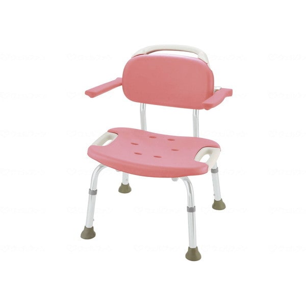 やわらかシャワーチェア肘掛付ワイド ピンク 標準タイプ 49351 メーカー直送