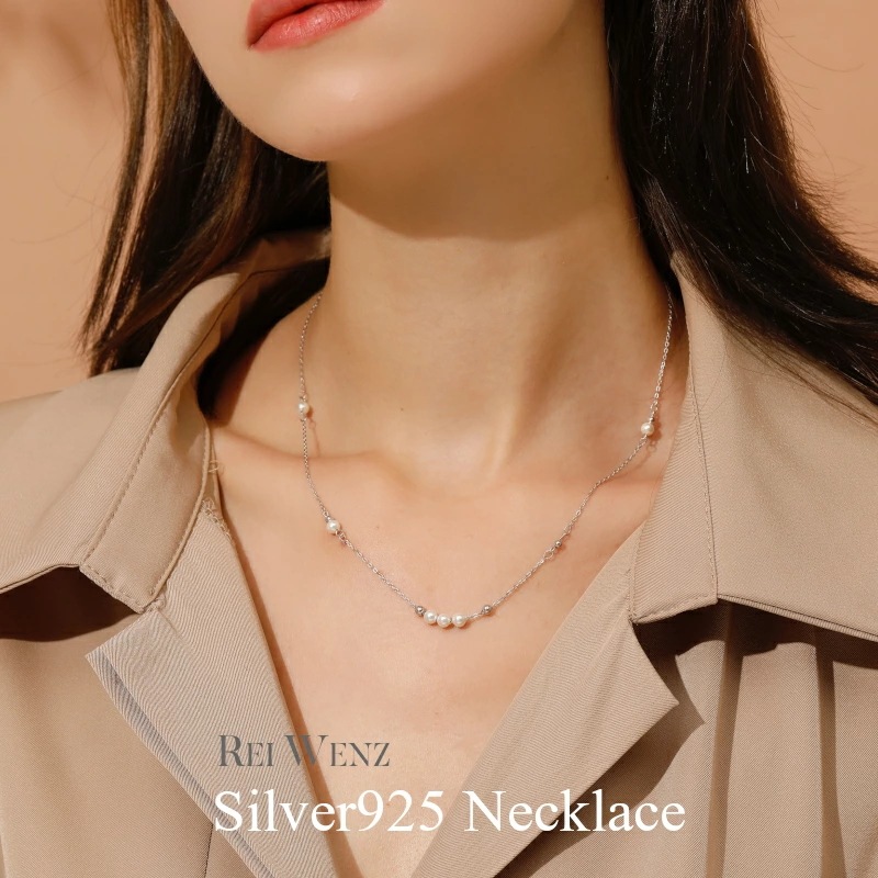 【高品質Silver925】ネックレス パール ママスーツ Silver925 かわいい シンプル レディース シルバー Silver925 重ね 大人 アレルギー プレゼント チョーカー パーテ