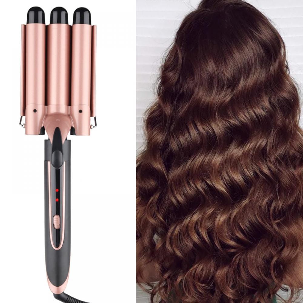 携帯便利 ストレートアイロン 新品カールアイロン ヘアアイロン 旅行 スタイラー セラミックトリプルバレルヘアアイロン