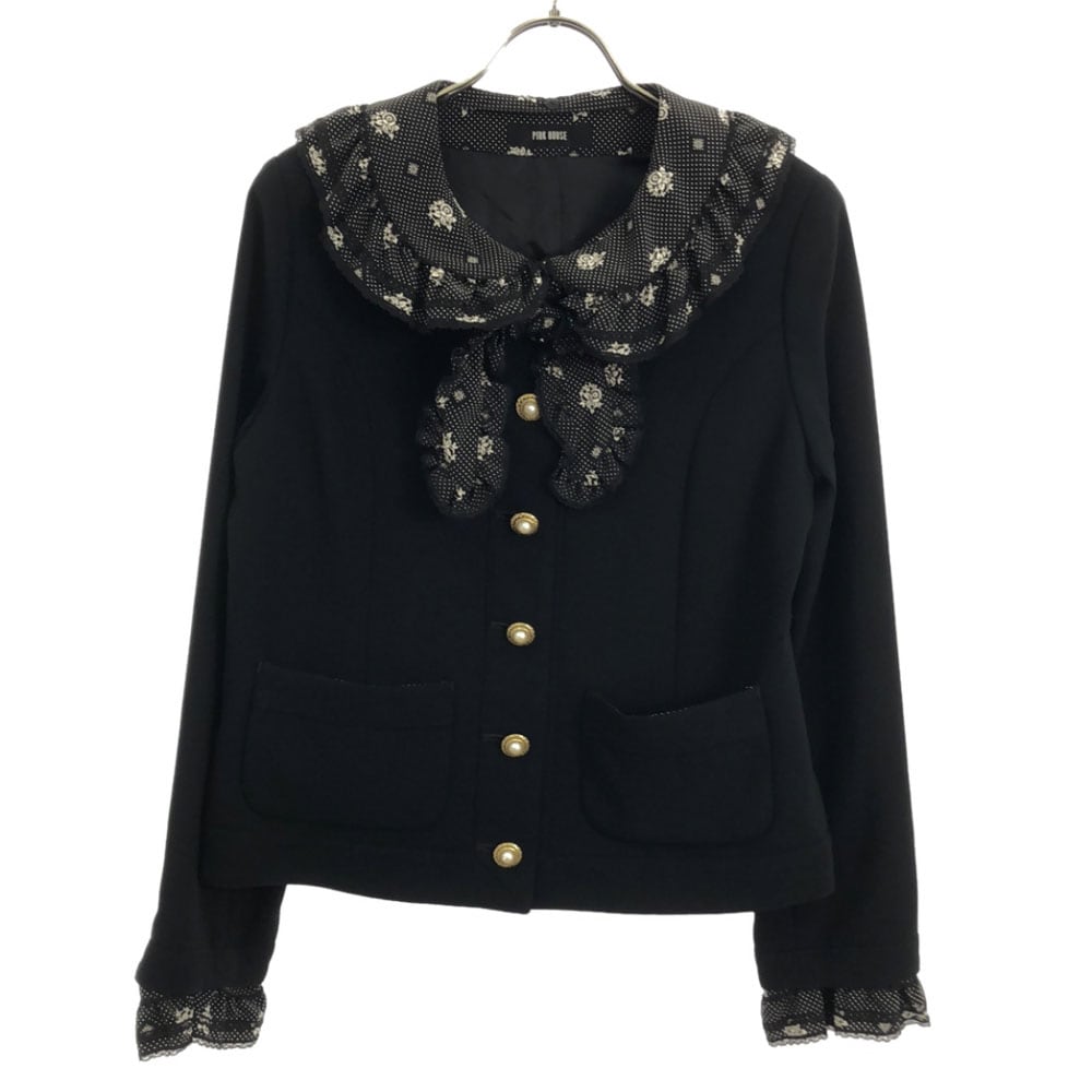 花柄 フリルレース付き ジャケット M ブラック レディース 21,681円