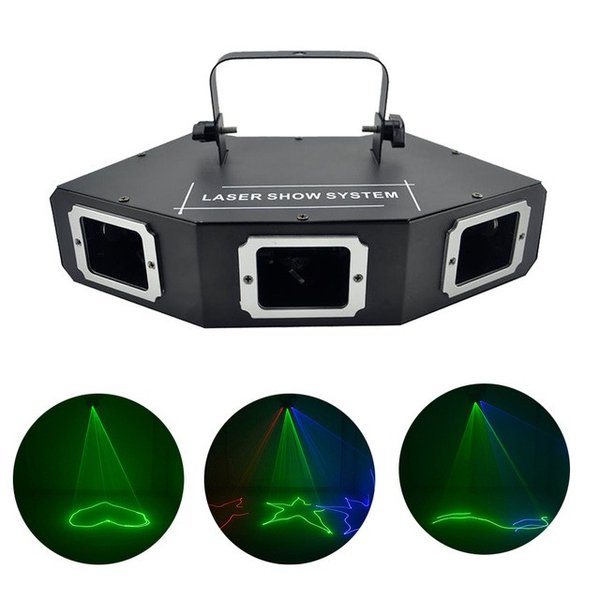 AUCD DMX 3レンズRGBフルカラービーム光ネットワークレーザー光ホームパーティーDJ KTVプロジェクターステージ照明A-X3